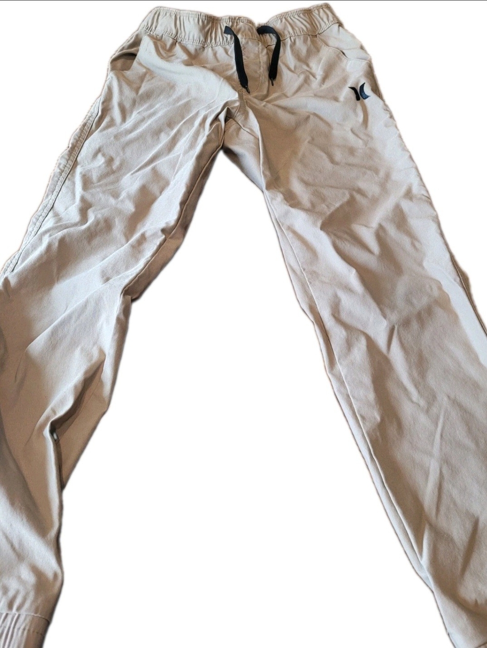 Hurley Boys M 7/8 Khaki Tan Pull On Jogger Pants Nylon Stretch Like New